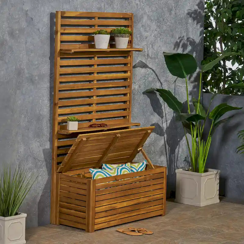 Banc de rangement multifonctionnel moderne avec porte-manteau
