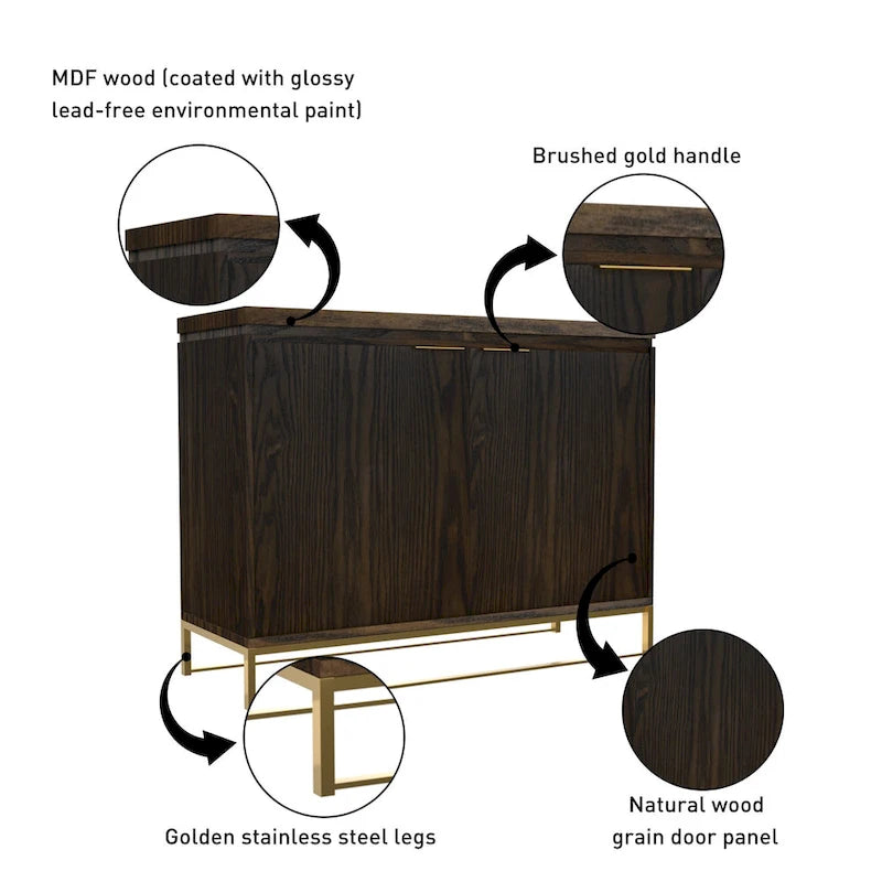 Meuble d'appoint en bois à 2 portes