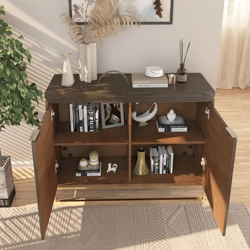 Meuble d'appoint en bois à 2 portes