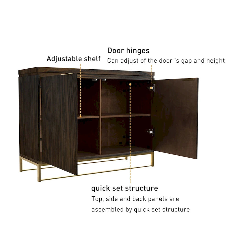 Meuble d'appoint en bois à 2 portes