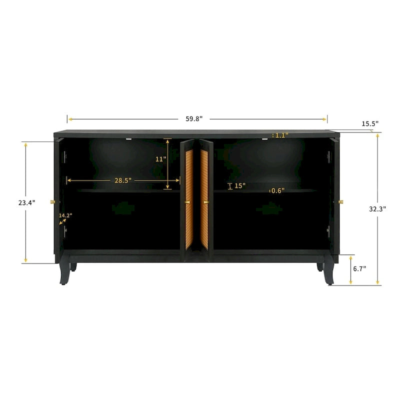 Buffet bas en rotin