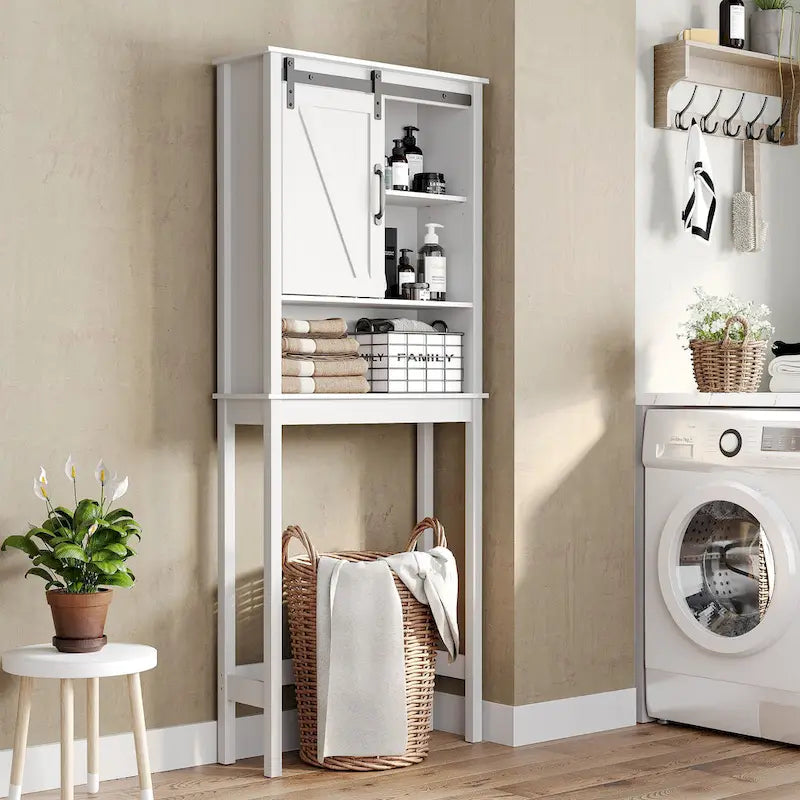 Meuble de rangement pour salle de bain, économiseur d'espace au-dessus des toilettes, étagère de rangement pour salle de bain - Voir l'image