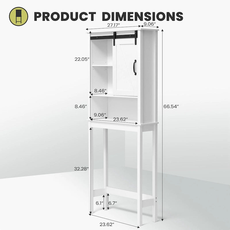 Meuble de rangement pour salle de bain, économiseur d'espace au-dessus des toilettes, étagère de rangement pour salle de bain - Voir l'image