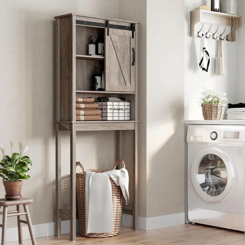 Meuble de rangement pour salle de bain, économiseur d'espace au-dessus des toilettes, étagère de rangement pour salle de bain - Voir l'image