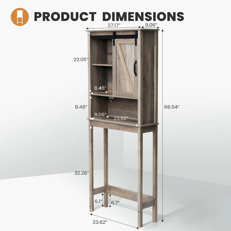 Meuble de rangement pour salle de bain, économiseur d'espace au-dessus des toilettes, étagère de rangement pour salle de bain - Voir l'image