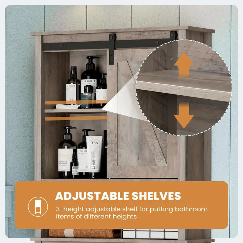 Meuble de rangement pour salle de bain, économiseur d'espace au-dessus des toilettes, étagère de rangement pour salle de bain - Voir l'image