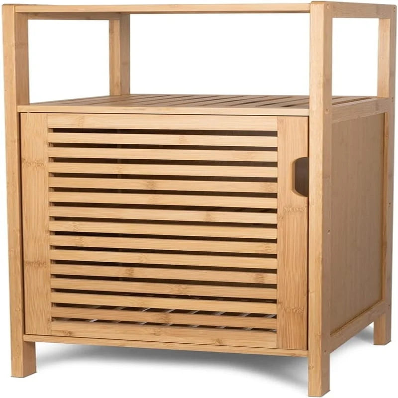 Meuble de rangement de salle de bain en bambou - 13,1P x 14,3L x 34H