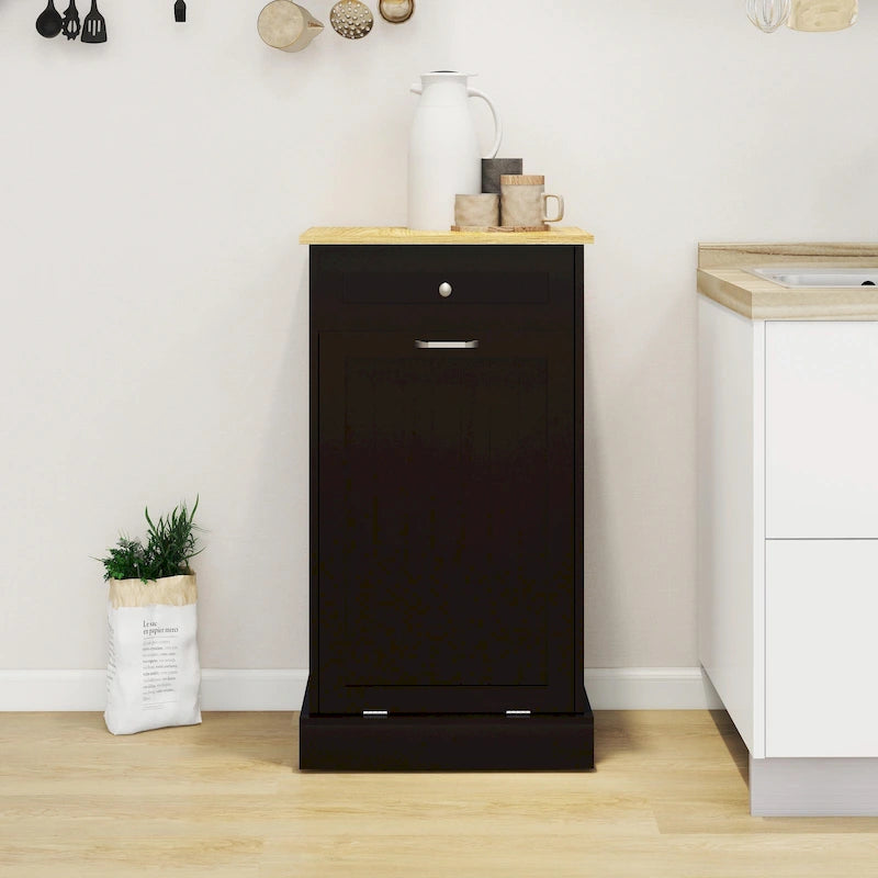 Meuble poubelle coulissant 1 tiroir, 1 compartiment – Meuble poubelle de cuisine