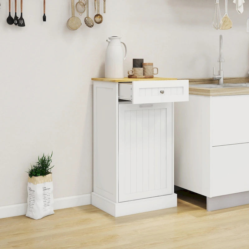 Meuble poubelle coulissant 1 tiroir, 1 compartiment – Meuble poubelle de cuisine