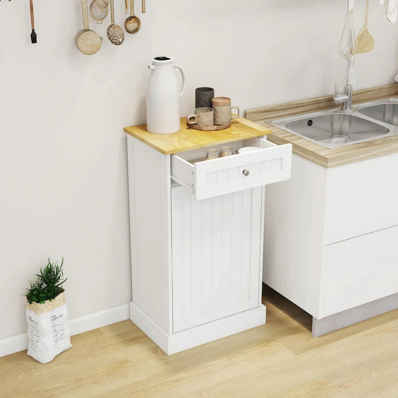 Meuble poubelle coulissant 1 tiroir, 1 compartiment – Meuble poubelle de cuisine