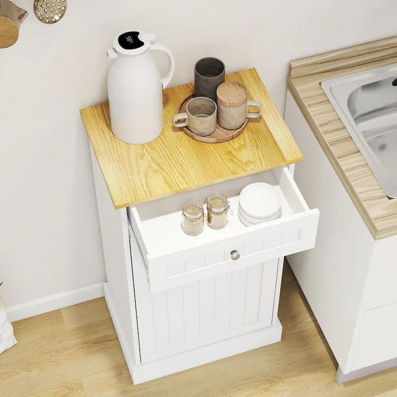 Meuble poubelle coulissant 1 tiroir, 1 compartiment – Meuble poubelle de cuisine