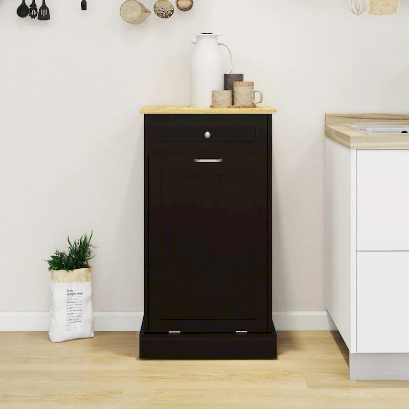Meuble poubelle coulissant 1 tiroir, 1 compartiment – Meuble poubelle de cuisine