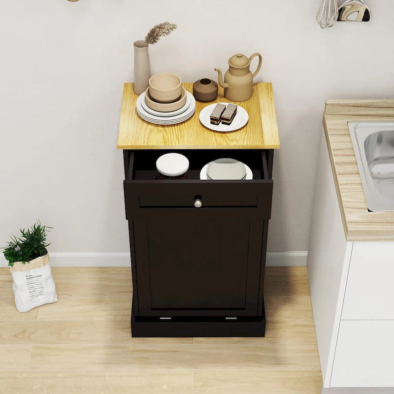 Meuble poubelle coulissant 1 tiroir, 1 compartiment – Meuble poubelle de cuisine