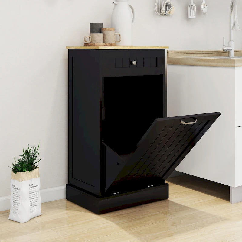 Meuble poubelle coulissant 1 tiroir, 1 compartiment – Meuble poubelle de cuisine
