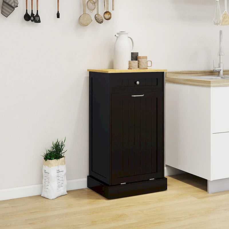 Meuble poubelle coulissant 1 tiroir, 1 compartiment – Meuble poubelle de cuisine