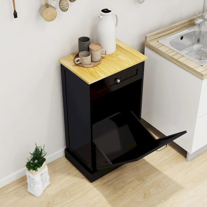 Meuble poubelle coulissant 1 tiroir, 1 compartiment – Meuble poubelle de cuisine