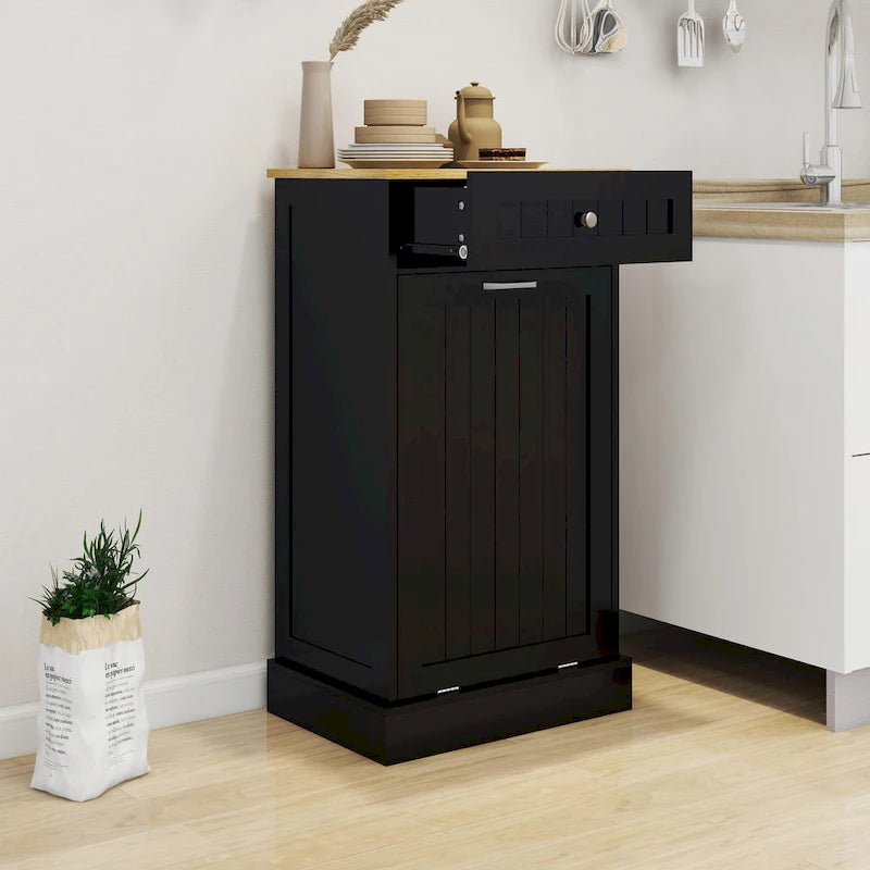 Meuble poubelle coulissant 1 tiroir, 1 compartiment – Meuble poubelle de cuisine