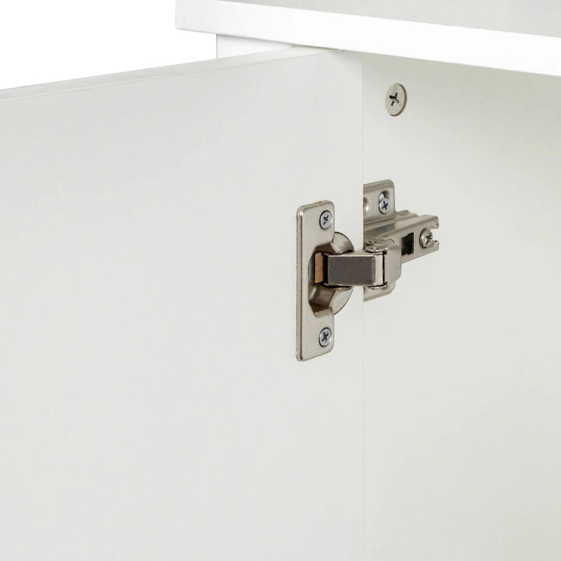 Meuble de rangement autoportant avec 4 portes et 4 étagères ouvertes