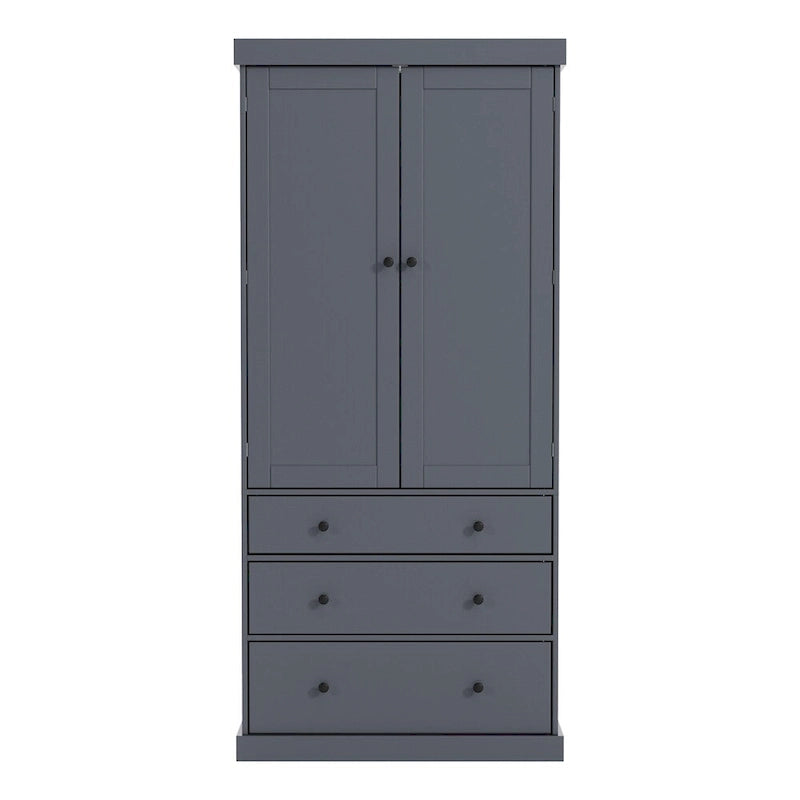 Armoire haute autoportante avec 8 étagères de porte, 3 tiroirs