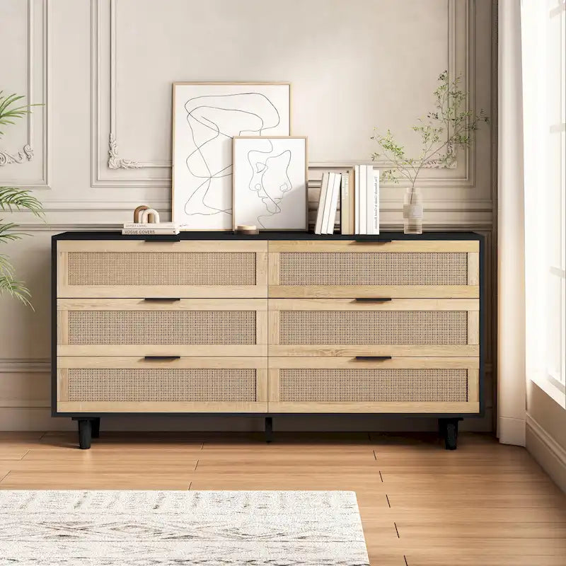 Meuble de rangement moderne en rotin, tiroir en rotin, pour chambre à coucher, salon