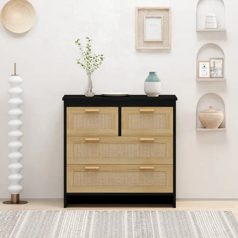 Meuble de rangement moderne en rotin, tiroir en rotin, pour chambre à coucher, salon