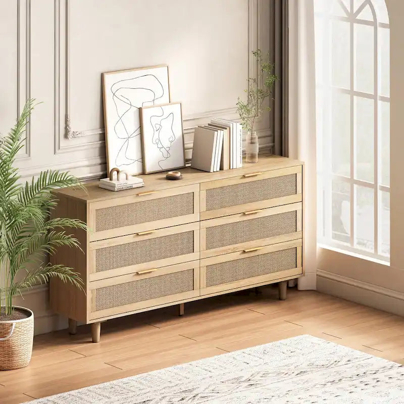 Meuble de rangement moderne en rotin, tiroir en rotin, pour chambre à coucher, salon