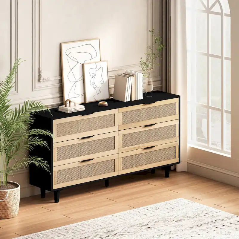 Meuble de rangement moderne en rotin, tiroir en rotin, pour chambre à coucher, salon