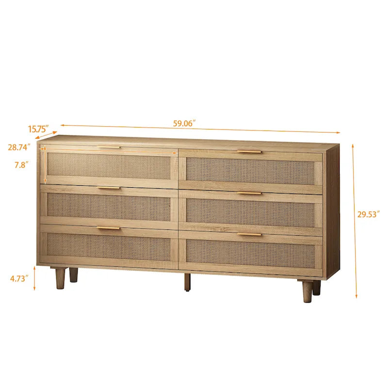 Meuble de rangement moderne en rotin, tiroir en rotin, pour chambre à coucher, salon