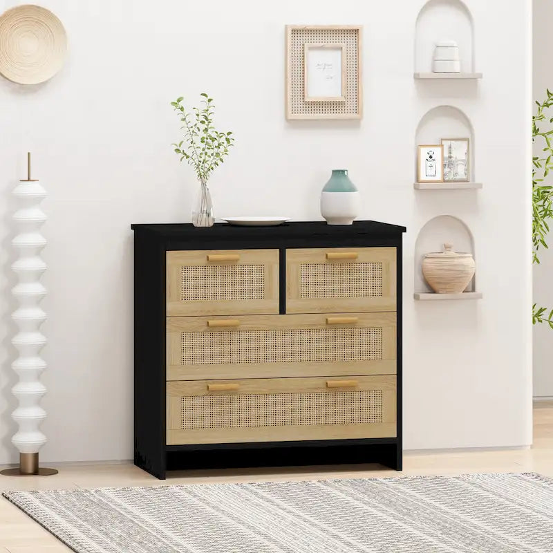 Meuble de rangement moderne en rotin, tiroir en rotin, pour chambre à coucher, salon
