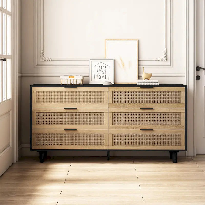 Meuble de rangement moderne en rotin, tiroir en rotin, pour chambre à coucher, salon