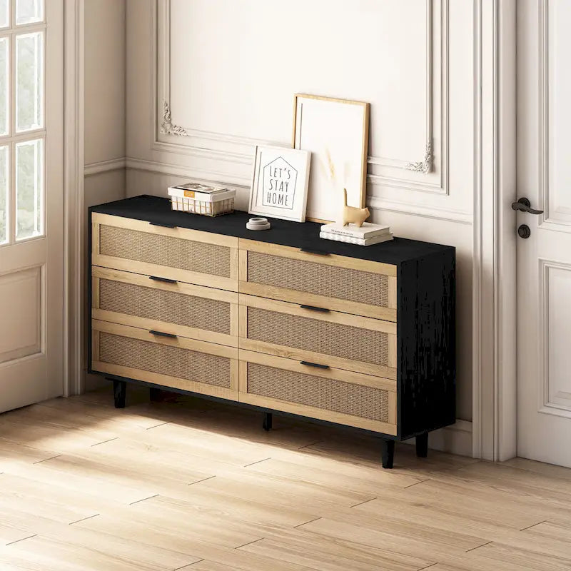 Meuble de rangement moderne en rotin, tiroir en rotin, pour chambre à coucher, salon