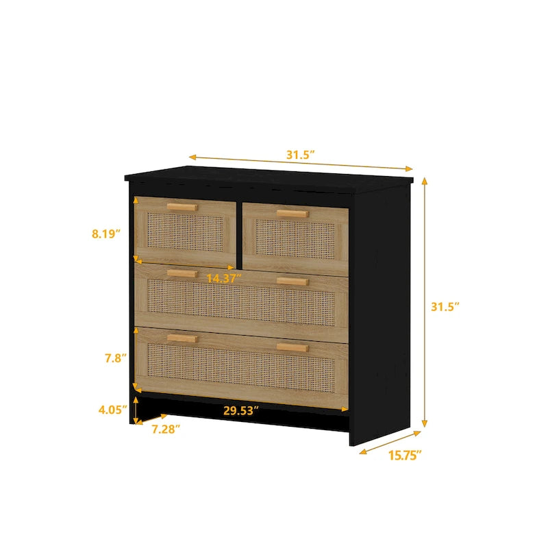 Meuble de rangement moderne en rotin, tiroir en rotin, pour chambre à coucher, salon