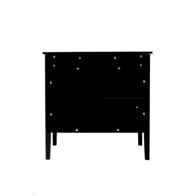Meuble TV bas à 2 portes, buffet en bois noir de style vintage pour salon, salle à manger, bureau