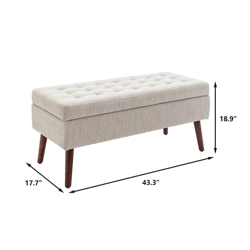 Banc de rangement pour bout de lit, banc de pied de lit