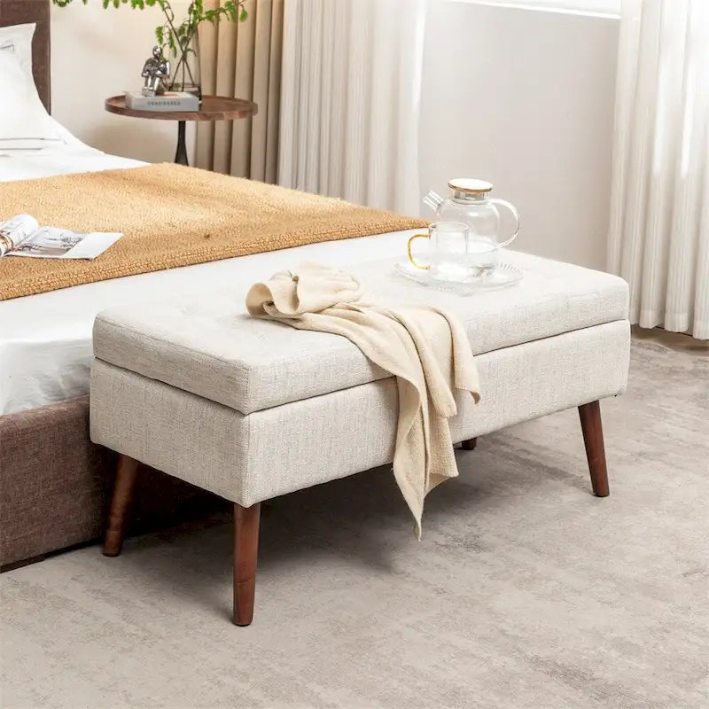 Banc de rangement pour bout de lit, banc de pied de lit