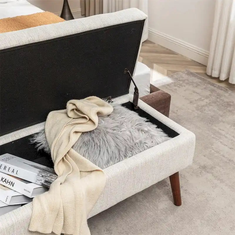 Banc de rangement pour bout de lit, banc de pied de lit
