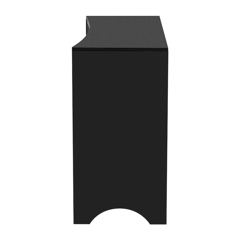 Meuble de rangement U_Style à conception courbée avec trois portes/étagères réglables