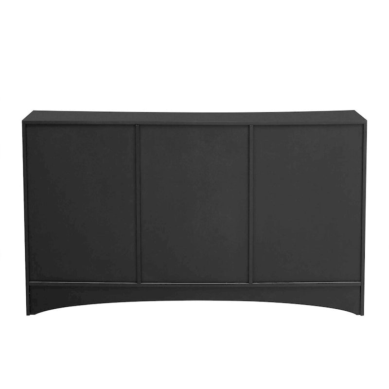 Meuble de rangement U_Style à conception courbée avec trois portes/étagères réglables