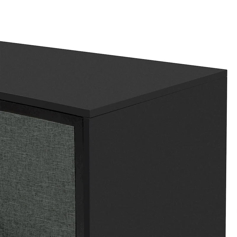 Meuble de rangement U_Style à conception courbée avec trois portes/étagères réglables