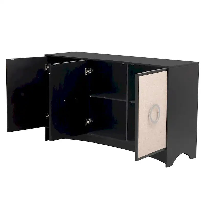 Meuble de rangement U_Style à conception courbée avec trois portes/étagères réglables