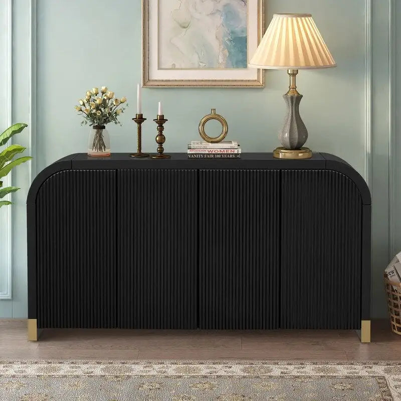 Buffet d'angle incurvé de 60" avec étagères réglables