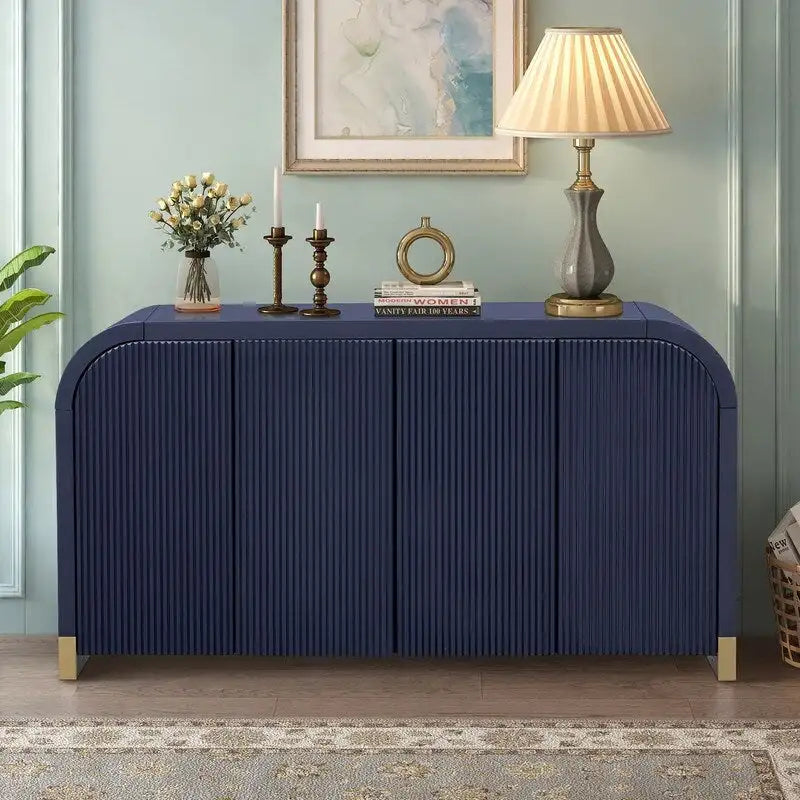 Buffet d'angle incurvé de 60" avec étagères réglables