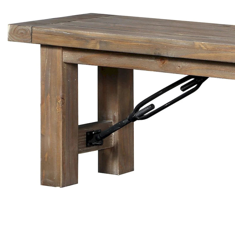 Banc en bois d'acacia avec pieds épais, marron