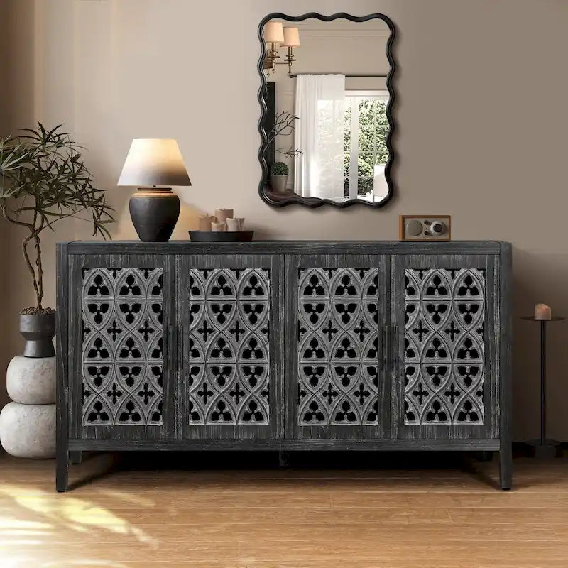 Buffet Vaisselier Creux Quatre Portes Meuble Ancien