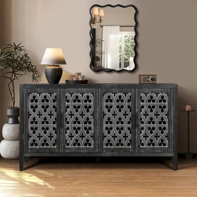 Buffet Vaisselier Creux Quatre Portes Meuble Ancien