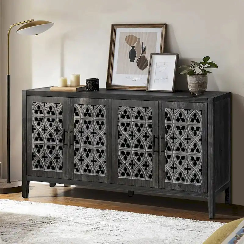Buffet Vaisselier Creux Quatre Portes Meuble Ancien