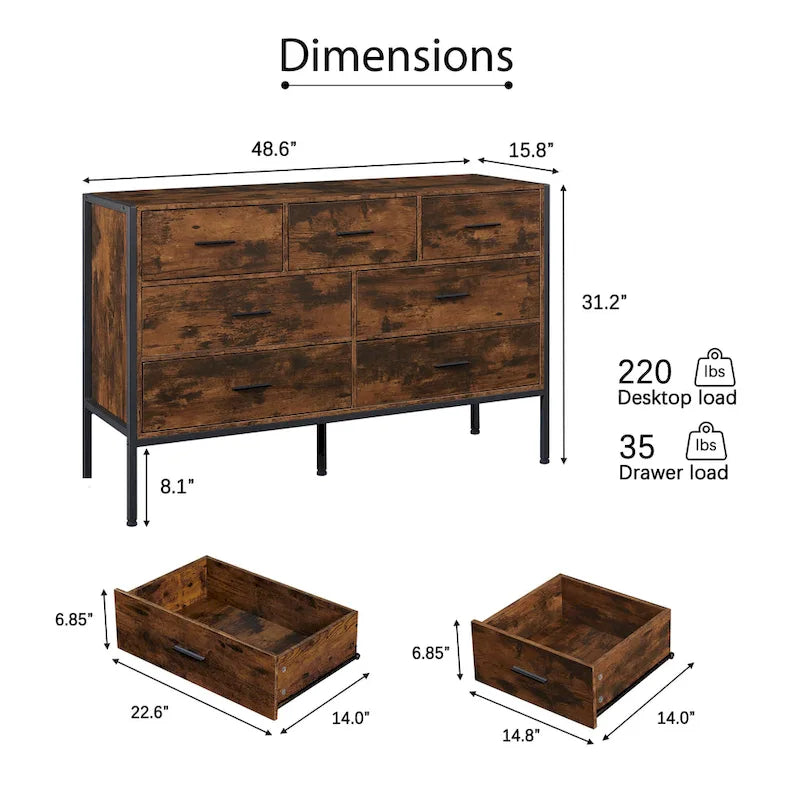 Buffet de bar avec portes de grange, tiroirs et étagères de rangement