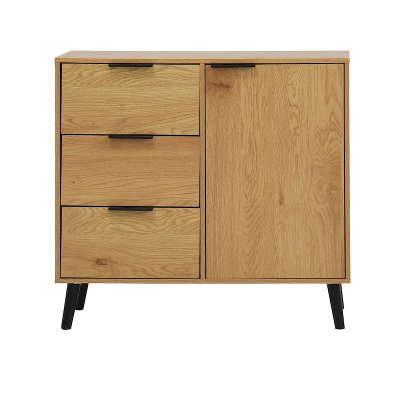 Meuble de rangement avec 3 tiroirs et étagère réglable, porte