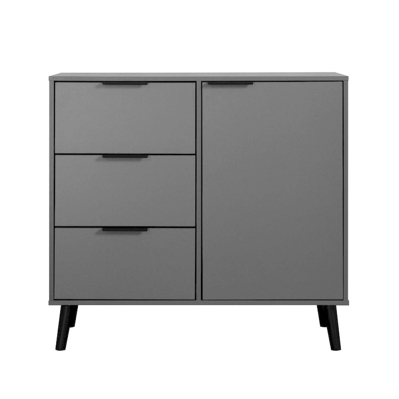 Meuble de rangement avec 3 tiroirs et étagère réglable, porte