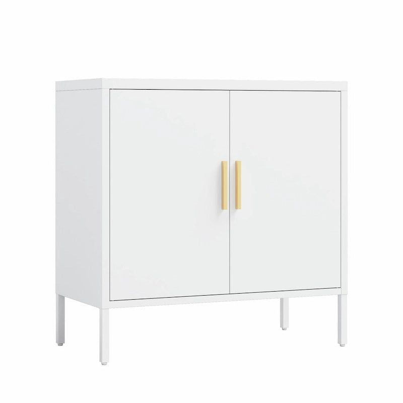 Armoire de rangement de garage en acier verrouillable avec 2 portes et 2 étagères réglables